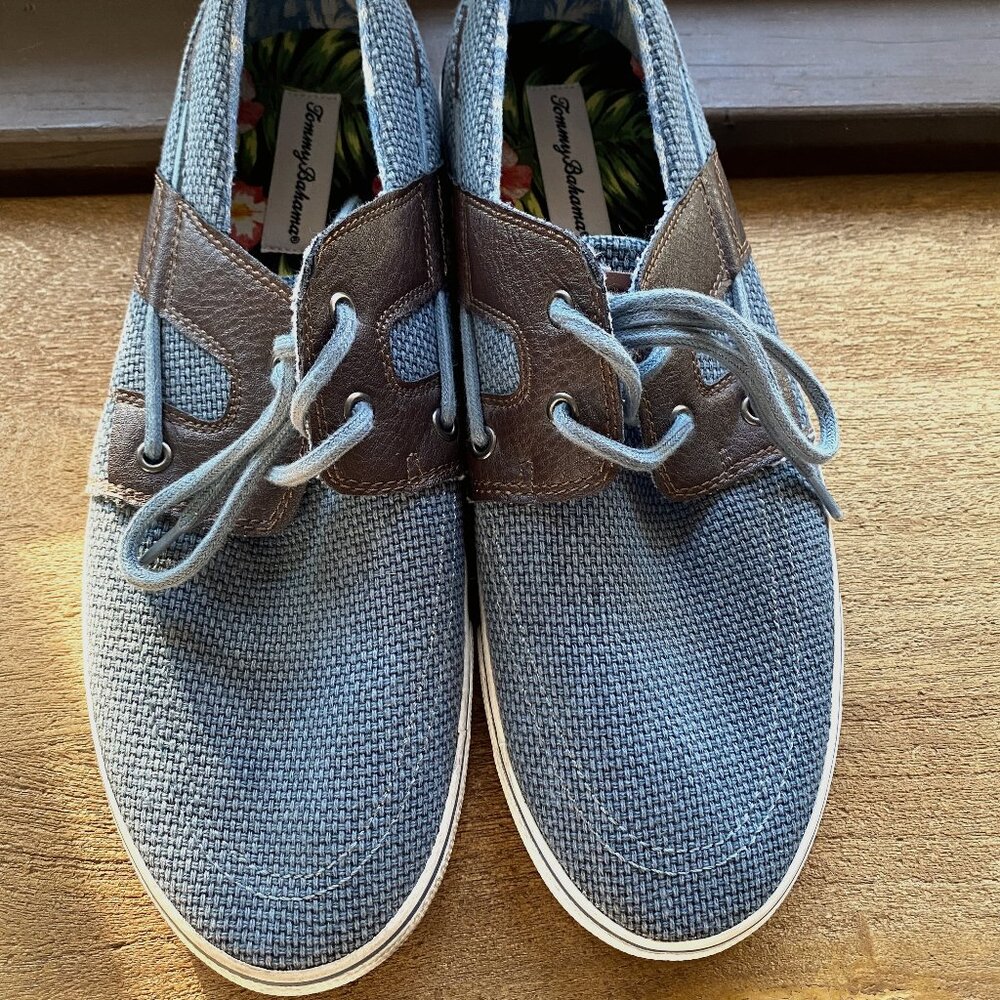 Tommy Bahama Mens Stripe Boat Shoes